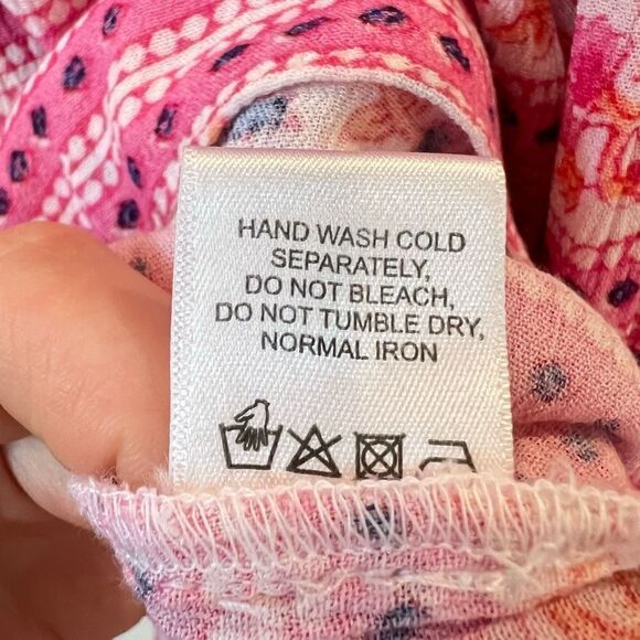 Playa Lucila Women’s Small Drop Waist Mini Dress in Multi Pink Floral Ruched - Picture 13 of 15